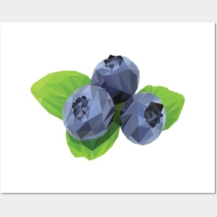 Low poly blueberries Posters and Art